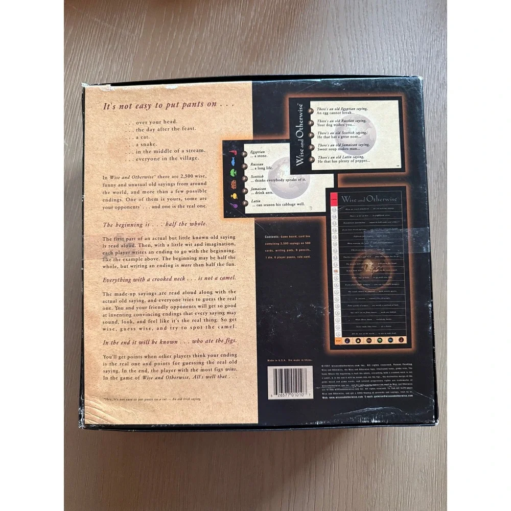 Wise and Otherwise Board Game The Game of Old Sayings 2500 Sayings 2-6 Players - Picture 2 of 3